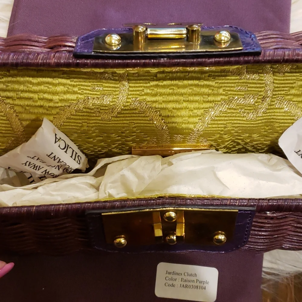 Vintage KOTUR Raisin‎ Purple Jardines Clutch